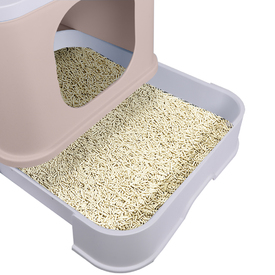 PaWz Cat Litter Box Fully Enclosed Kitty Toilet Trapping Odour Control Basin - Coffee image 3