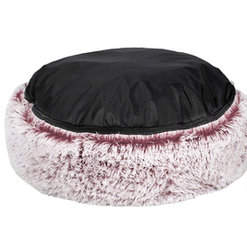 Pet Bed Cat Dog Donut Nest Calming Mat Soft Plush Kennel - Pink image 3