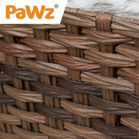 Rattan Cat and Small Dog Enclosed Pet Bed Puppy House with Soft Cushion image 3