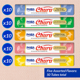 Inaba Cat Churu Pops Meal Topper Treat - Creamy Tuna & Chicken Varieties 50 x 15g Tubes image 3