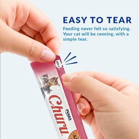 Inaba Cat Churu Meal Topper Treat - Creamy Salmon Recipe 24 x 14g Tubes image 3