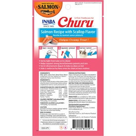 Inaba Cat Churu Meal Topper Treat - Creamy Salmon & Scallop Recipe 24 x 14g Tubes image 3