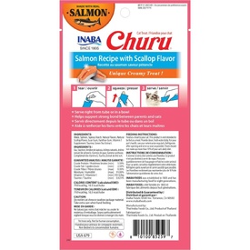 Inaba Cat Churu Meal Topper Treat - Creamy Salmon & Scallop Recipe 24 x 14g Tubes image 3