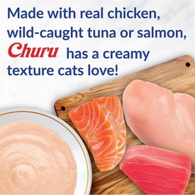 Inaba Cat Churu Meal Topper Treat - Creamy Tuna & Salmon Recipe 24 x 14g Tubes image 3