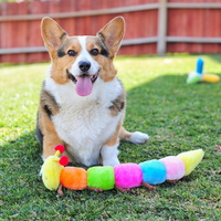 Zippy Paws Long Caterpillar 6 Squeakers Plush No Stuffing Dog Toy image 3