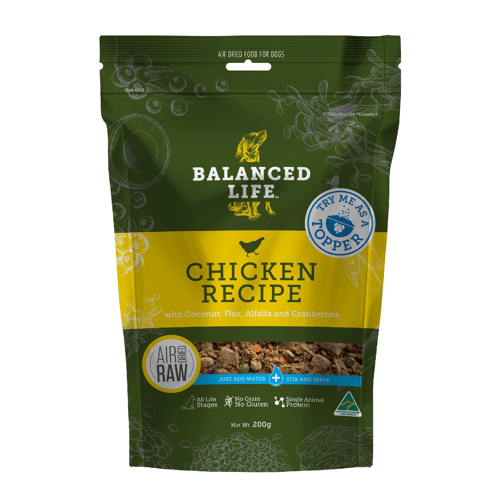 Balanced Life Air Dried Grain Free Single Protein Grain Free  Dog Food - Chicken 200g/1kg/3.5kg image 4