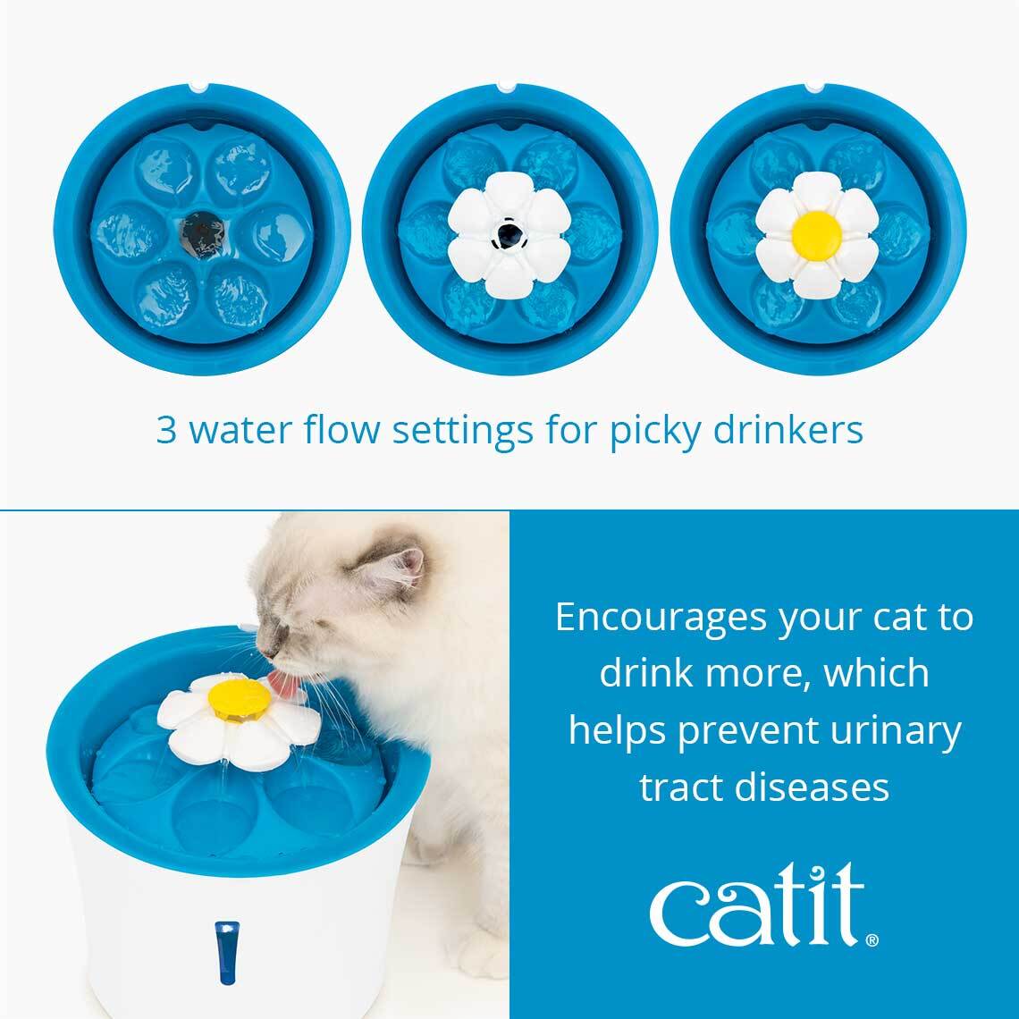 Catit 2.0 Blue LED Flower Water Fountain with Nightlight for Cats & Dogs - 3 litres image 4