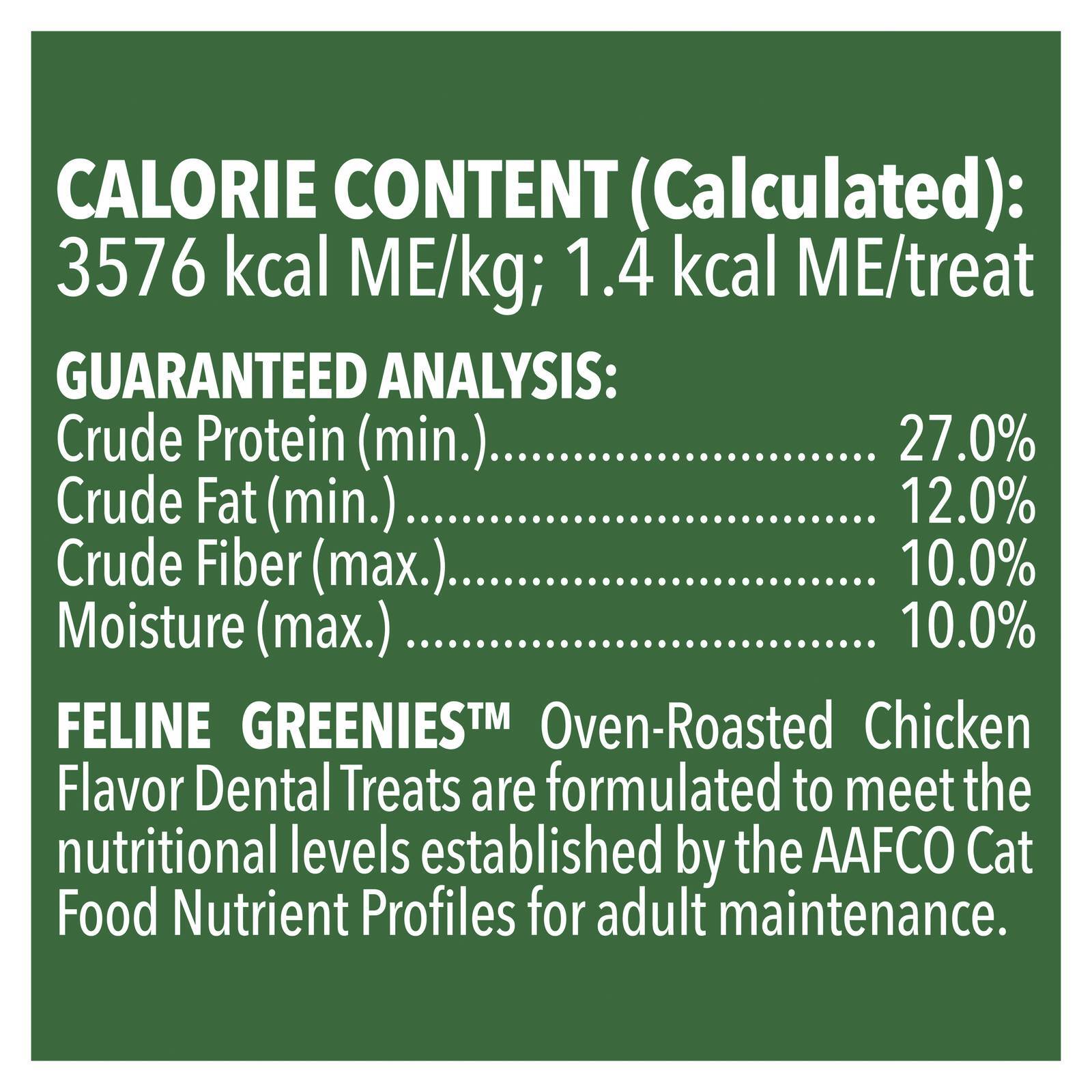Greenies Feline Cat Dental Treats Oven Roasted Chicken Flavour 277g Tub image 4