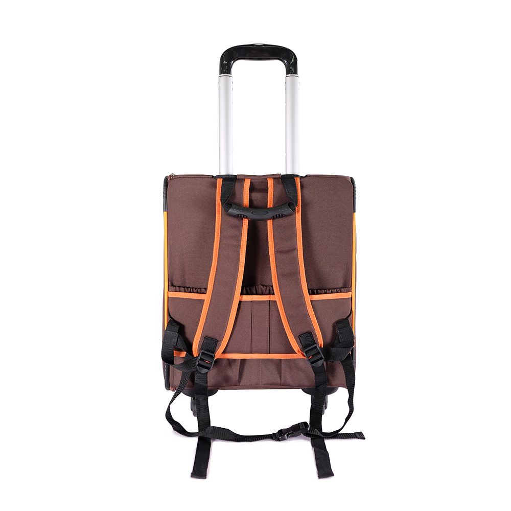 Ibiyaya New Liso Backpack Parallel Transport Pet Trolley- Orange/Brown image 4