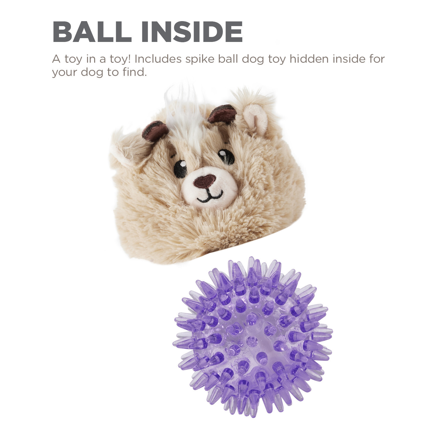 Outward Hound Reversi-Balls 2-in1- Plush & Ball Dog Toy - Antelope image 4