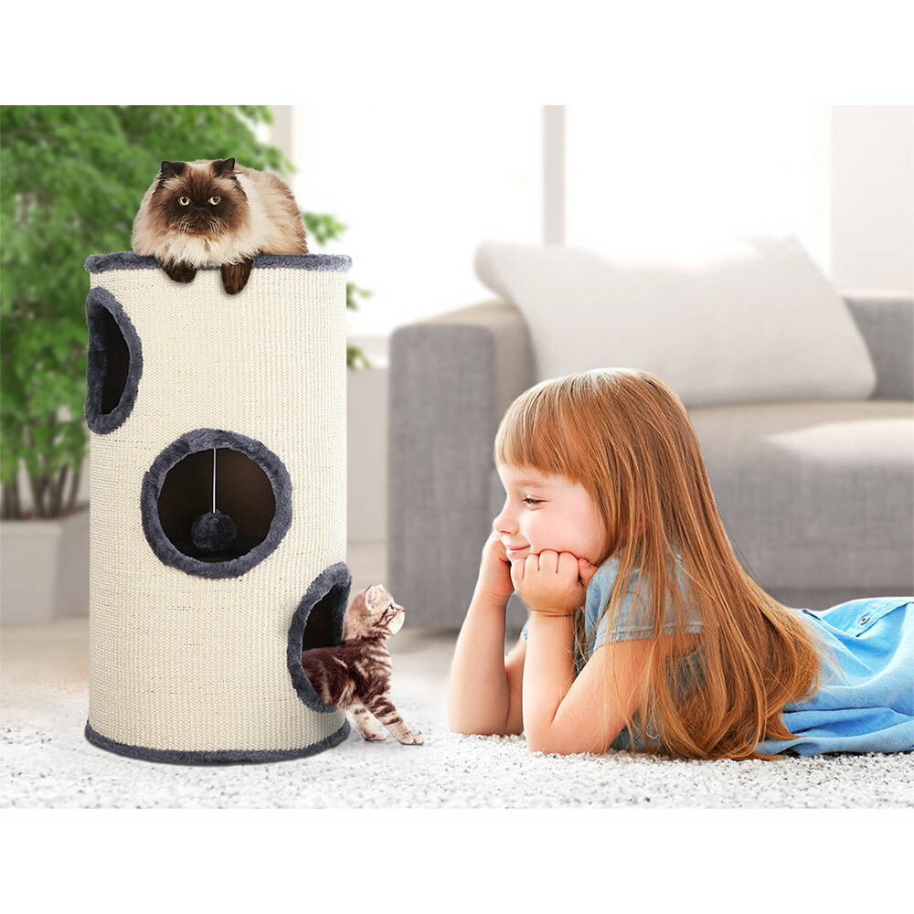 Cat Tree 70cm Trees Scratching Post Scratcher Tower Condo House Furniture Wood image 4