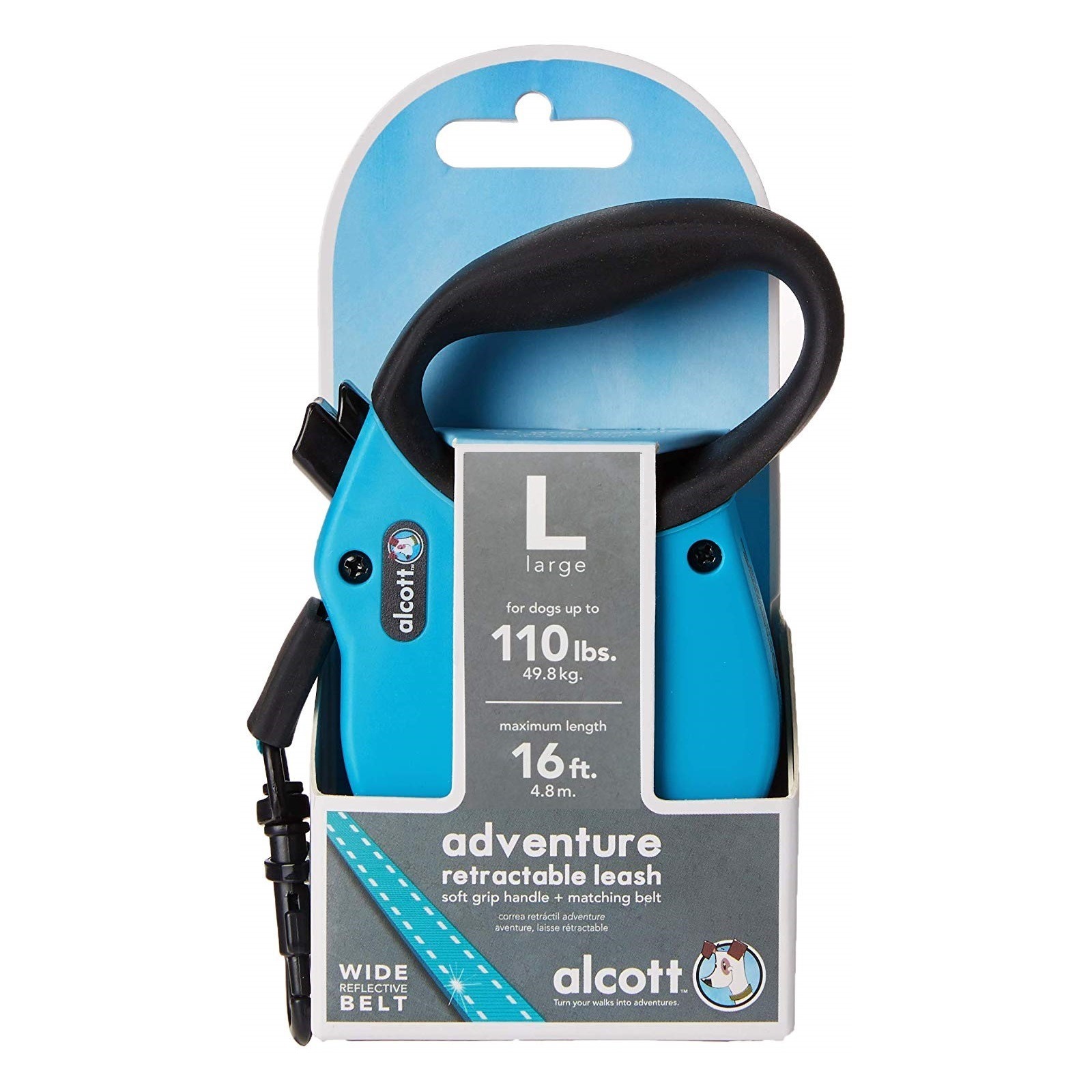 Alcott Flexi-ble Adventure Retractable Tape Dog Leash - Blue image 4