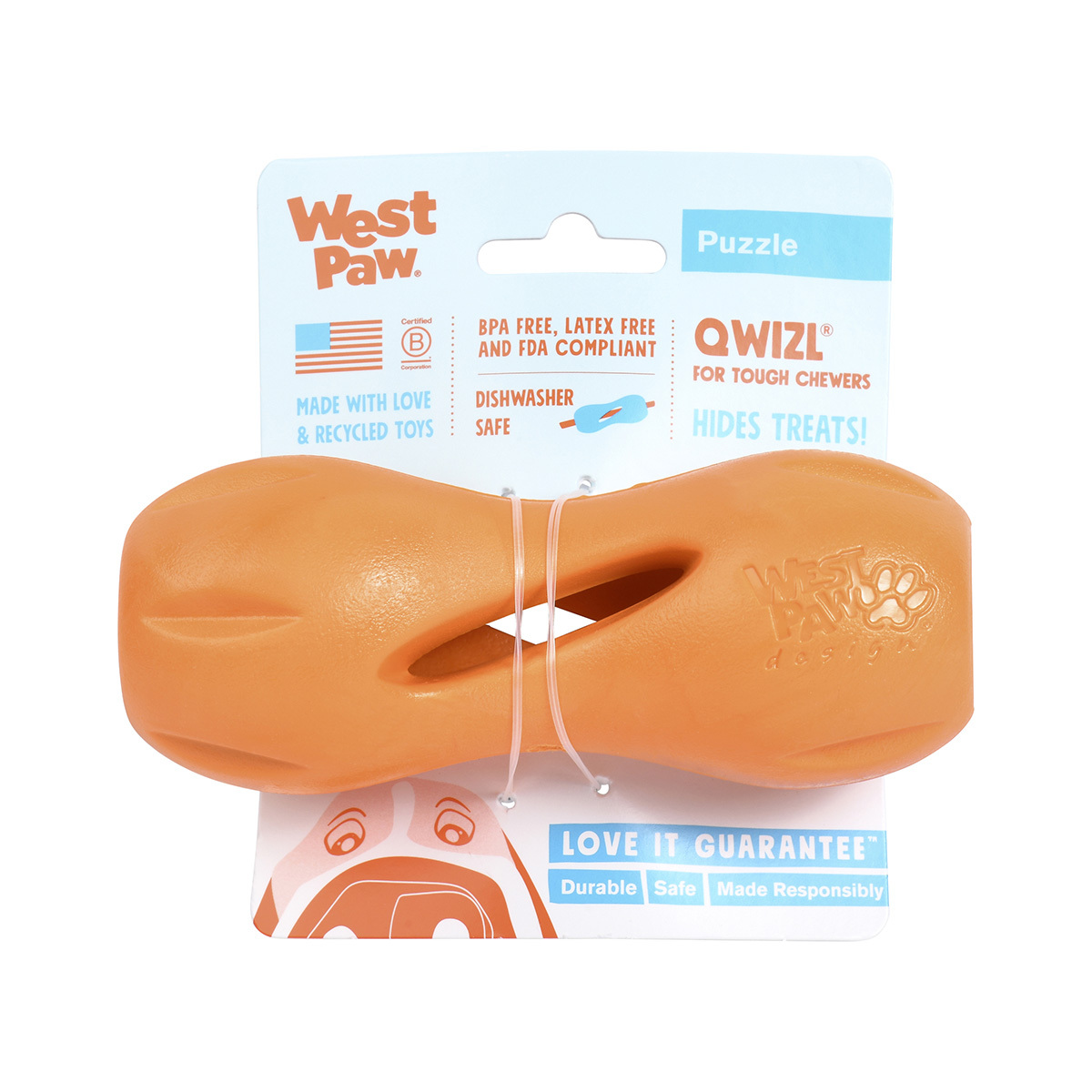 West Paw Qwizl Dispenser Tough Toy for