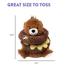 Charming Pet Ringamals Plush Puzzle Dog Toy - Honey Bear image 4