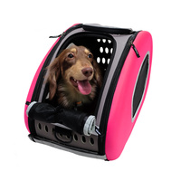 Ibiyaya EVA Pet Carrier/Wheeled Carrier Backpack - Hot Pink image 4