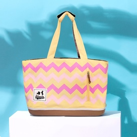 Ibiyaya Canvas Pet Carrier Tote for Cats & Dogs up to 7kg - Yellow & Pink image 4