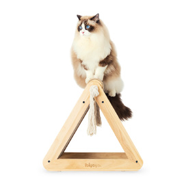 Ibiyaya Hideout Wooden Cat Scratching Post with Replaceable Cardboard Inserts image 4