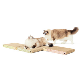 Ibiyaya Fold-Out Cardboard Cat Scratcher with Replaceable Boards image 4