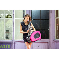 IBIYAYA 5-in-1 Combo EVA pet Carrier & Stroller Backpack - Hot Pink image 4
