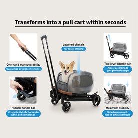 Ibiyaya NeoRider Multi-purpose Detachable Pet Stroller - Silver Mist  image 4