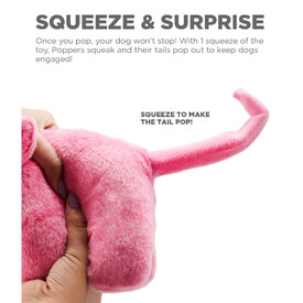 Outward Hound Tail Poppers Plush Extra Small Dog Toy - Pig image 4