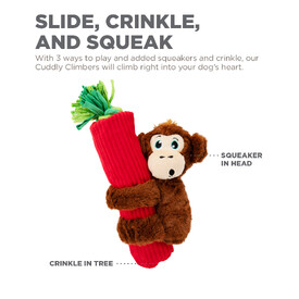 Outward Hound 3-in-1 Tug & Toss Dog Toy - Cuddly Climbers Monkey image 4