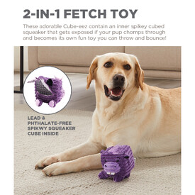 Outward Hound Cube-Eez 2-in-1 Squeaker Dog Toy - Hippo image 4