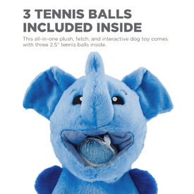 Outward Hound Hide-a-Ball Hogz Dog Toy - Elephant with 3 Tennis Balls image 4