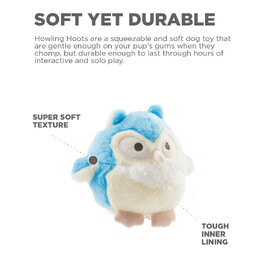 Outward Hound Durable Plush Dog Toy - Howling Hoots image 4