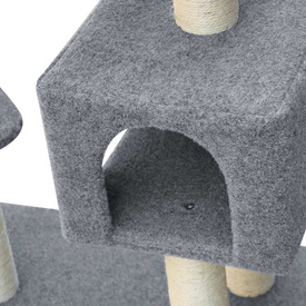 Cat Tree 145cm Scratching Post Scratcher Tower Cat Condo House - Grey image 4