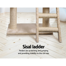 Cat Tree 100cm Scratching Post Scratcher Tower Cat Condo House - Beige image 4