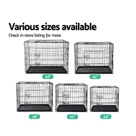 Portable Black Steel Rust-Resistant Dog Crate Foldable with Leak-Proof Trayze 36 image 4
