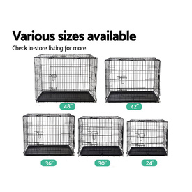 Portable Black Steel Rust-Resistant Dog Crate Foldable with Leak-Proof Trayze 42 image 4