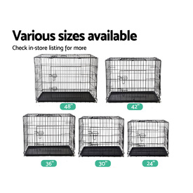 Portable Black Steel Rust-Resistant Dog Crate Foldable with Leak-Proof Trayze 48 image 4