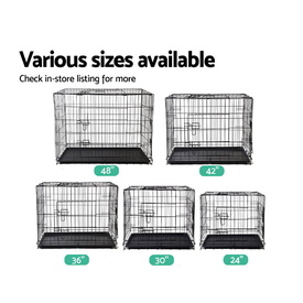 Portable Black Steel Rust-Resistant Dog Crate Foldable with Leak-Proof Tray image 4