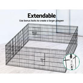 8 Panel Pet Dog Budget Playpen Puppy Exercise Cage Enclosure Play Pen Fence - Size 30 image 4
