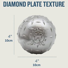 Planet Dog Orbee Double-Tuff Diamond Plate Tough Dog Toy in Grey - Ball Large image 4