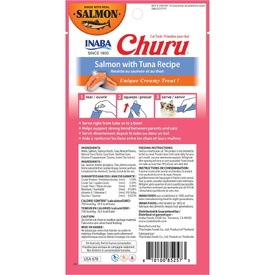 Inaba Cat Churu Meal Topper Treat - Creamy Salmon & Tuna Recipe 24 x 14g Tubes image 4