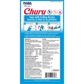 Inaba Cat Churu Meal Topper Treat - Creamy Tuna & Scallop Recipe 24 x 14g Tubes image 4