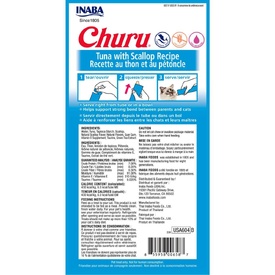 Inaba Cat Churu Meal Topper Treat - Creamy Tuna & Scallop Recipe 24 x 14g Tubes image 4