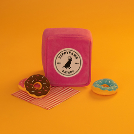 Zippy Paws Burrow Interactive Dog Toy - Donutz Box with 3 Squeaker Toys image 4