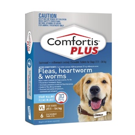 Comfortis PLUS for Dogs Kills Fleas, Worm & Heartworm - 6 Pack image 4