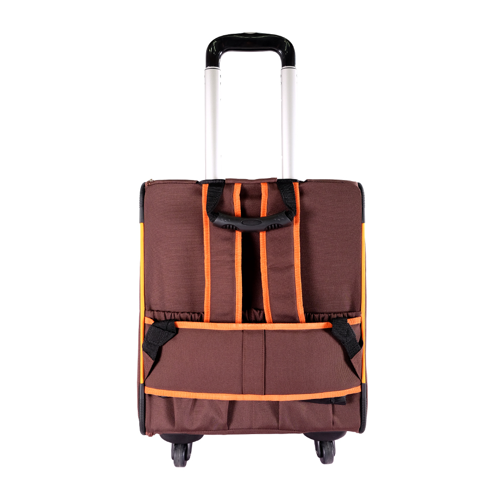 Ibiyaya New Liso Backpack Parallel Transport Pet Trolley- Orange/Brown image 5