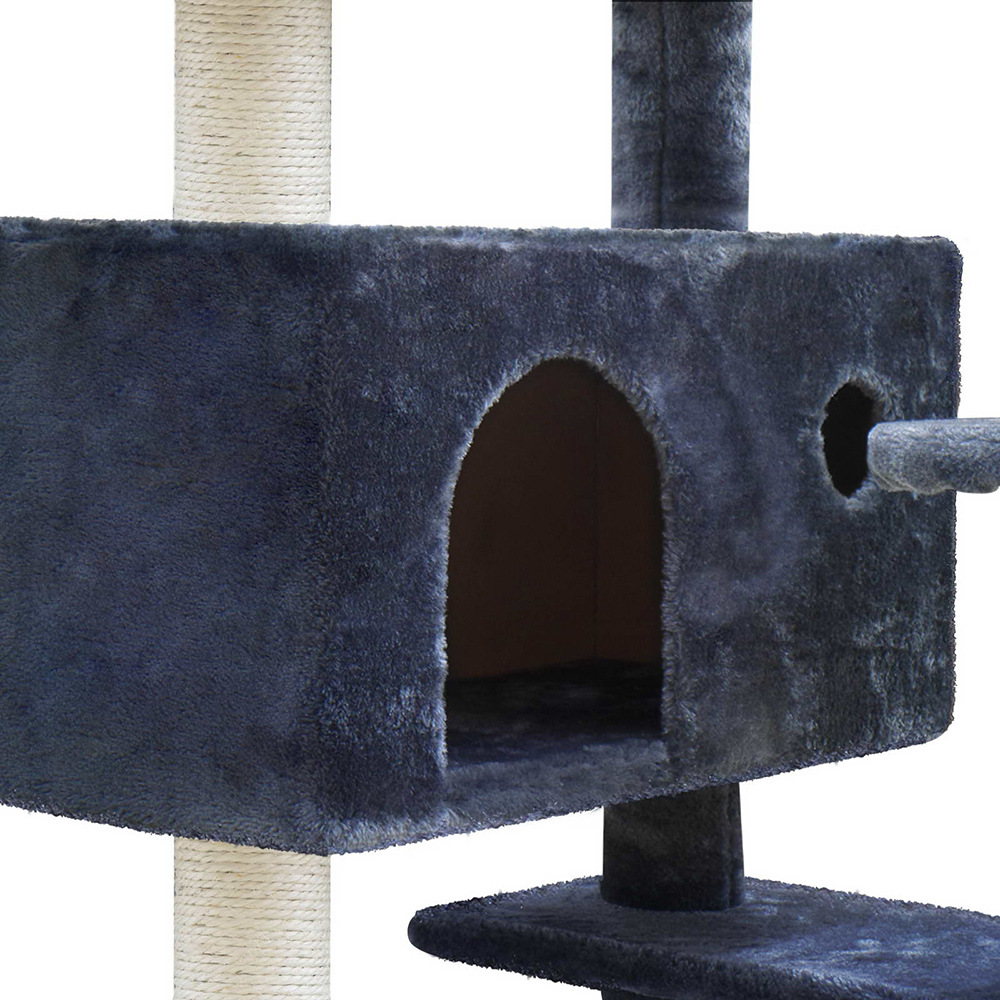 Cat Tree 134cm Trees Scratching Post Scratcher Tower Condo House Furniture Wood Grey image 5
