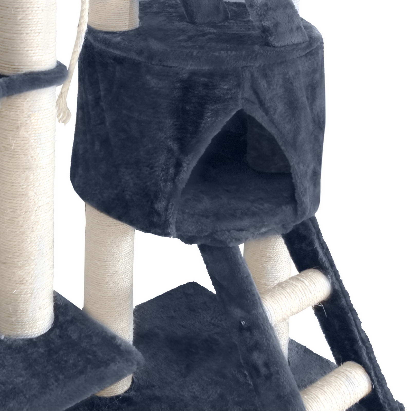 Cat Tree 244cm Trees Scratching Post Scratcher Tower Condo House Furniture Wood image 5