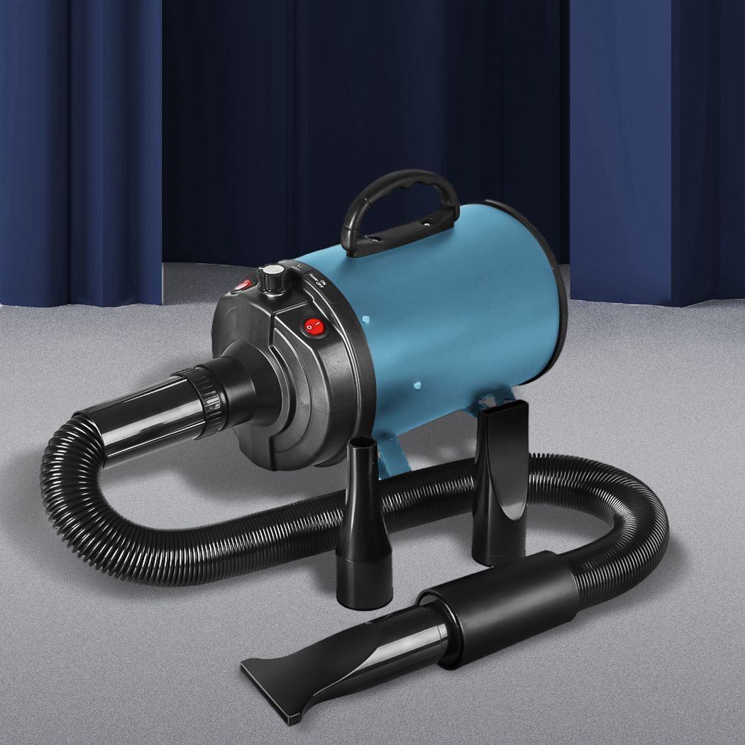 Dog Cat Pet Hair Dryer Grooming Blow Speed Hairdryer Blower Heater Blaster 2800W - Blue image 5