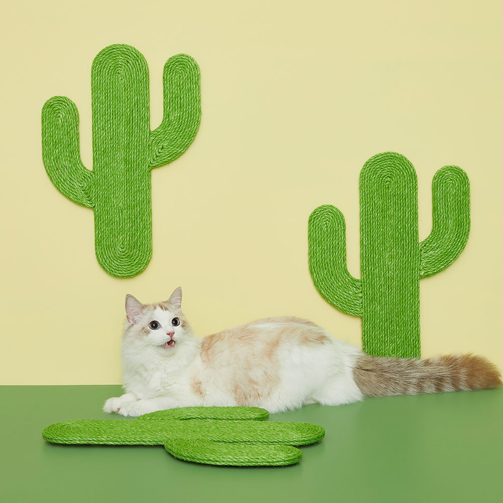 Vetreska Natural Jute Oasis Floor or Wall Cat Scratching Pad - Cactus image 5