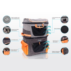 Ibiyaya Double-Decker Two-tier Pet Backpack for Cats & Small Dogs image 5