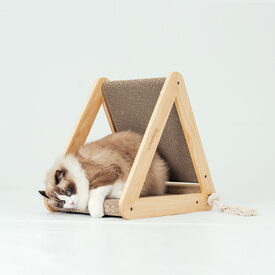 Ibiyaya Hideout Wooden Cat Scratching Post with Replaceable Cardboard Inserts image 5