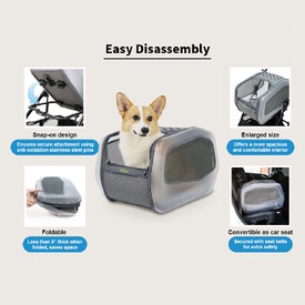 Ibiyaya NeoRider Multi-purpose Detachable Pet Stroller - Silver Mist  image 5
